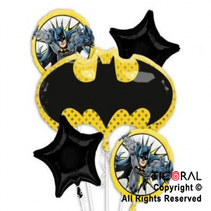 SET DE GLOBOS METALIZADO BATMAN 5 UNIDADES X 1